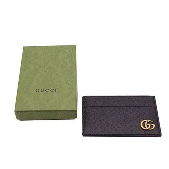 Gucci Card Case Women Men Brand Leather GG Marmont Black 657588 - Picture 7 of 7